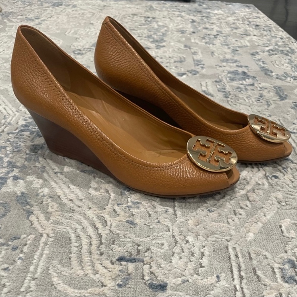 Tory Burch open toe wedge pump